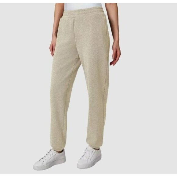 NEW Mondetta Women's S Heathered Fleece Jogger Pants Relaxed Fit Beige - Picture 1 of 9